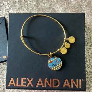 Alex and Ani Gold Bracelet with Aruba Charm